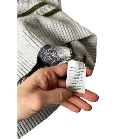 J. Crew Abstract Fair Isle Sweater size S Wool Blend - Picture 8 of 9